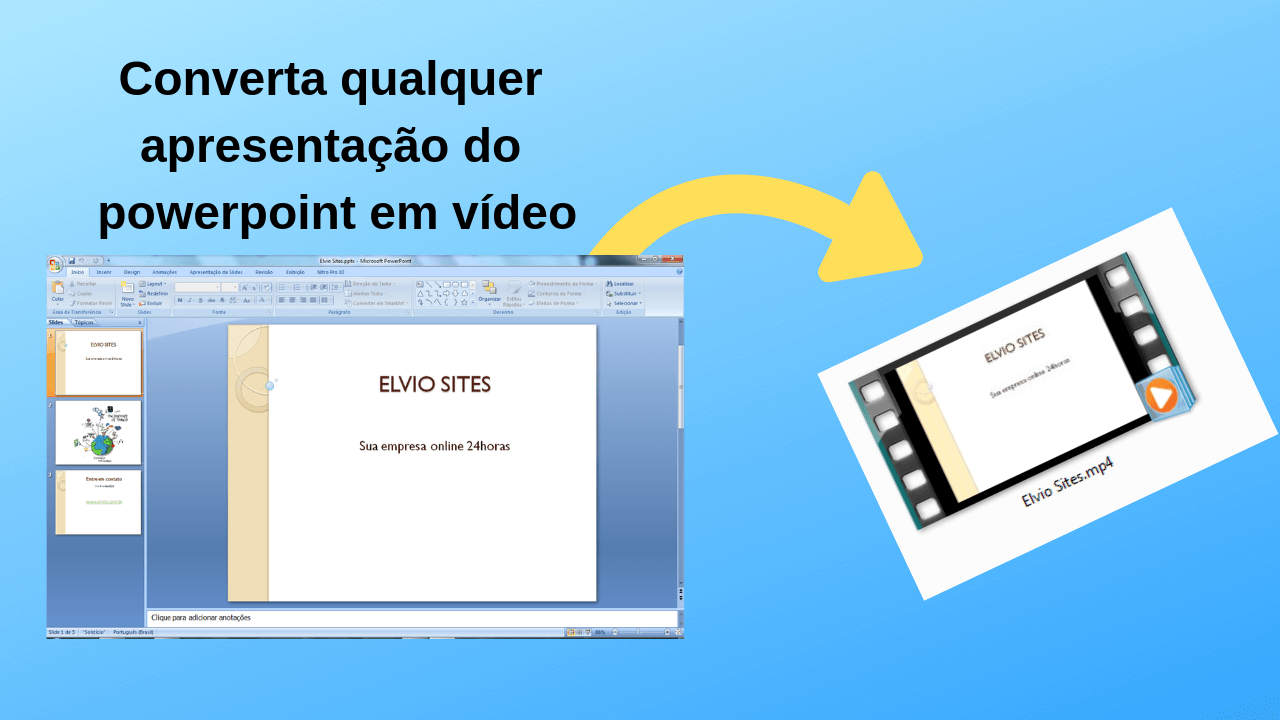 Converta qualquer apresentação do powerpoint em vídeo